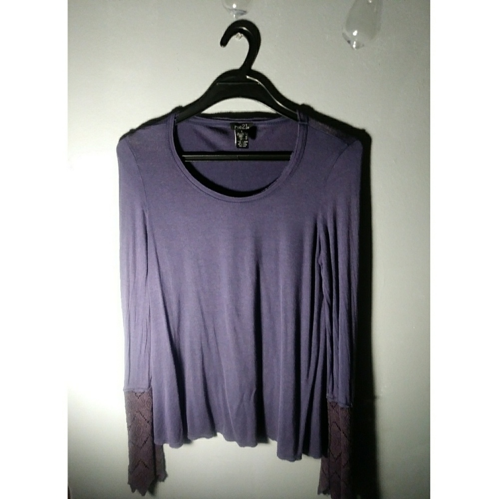 Gorgeous purple shirt with lace detail!